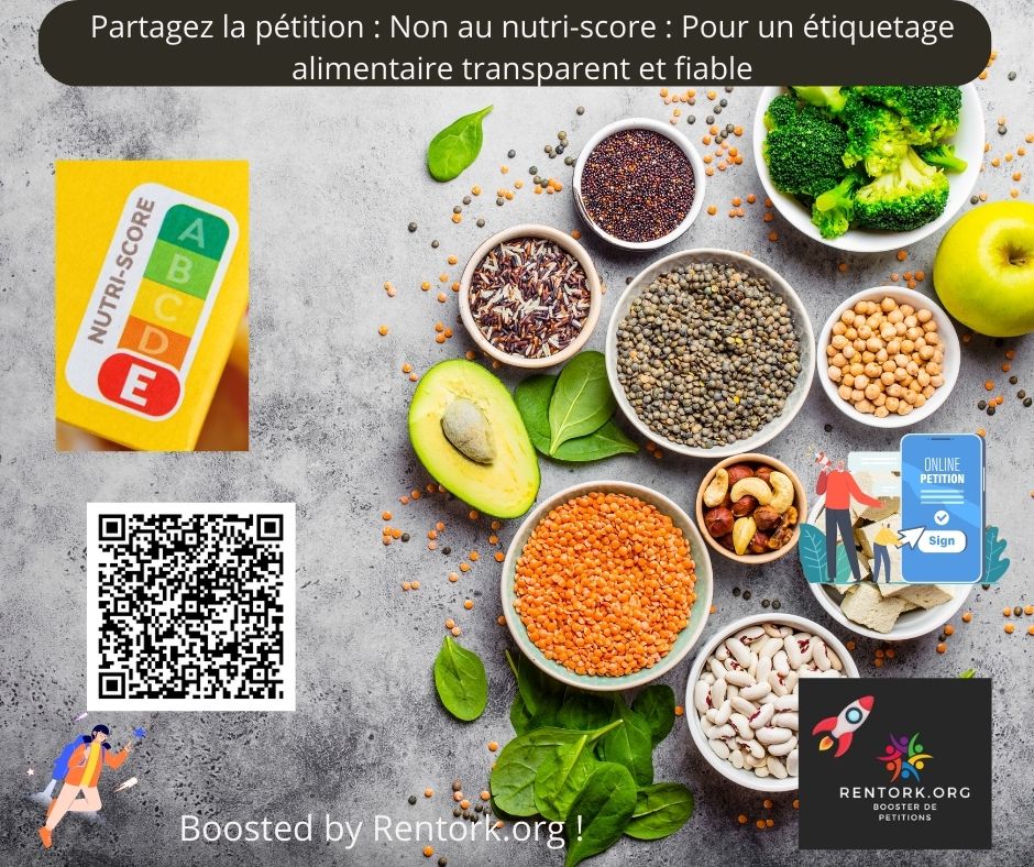 Rédaction d'une pétition contre le Nutri-Score